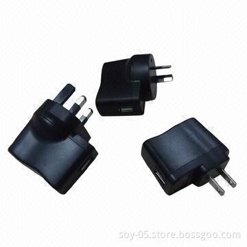 Wall-mount charger with AU/UL/EU plugs